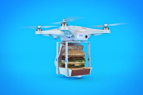 Wendy's customers place their order and the food will be delivered via a Wing drone, typically within 30 minutes.

