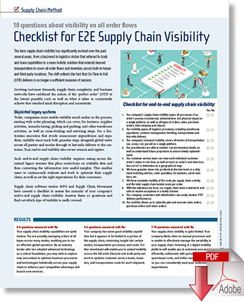 Download Checklist for E2E Supply Chain Visibility