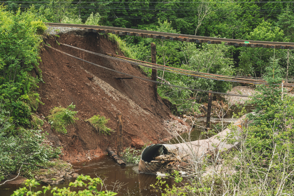 A flash flood washed out the ground beneath a rail line. More extreme weather is a major concern for supply chain. Last week a U.S. Senate committee heard testimony on how the weather could further disrupt supply chains if action is not taken.