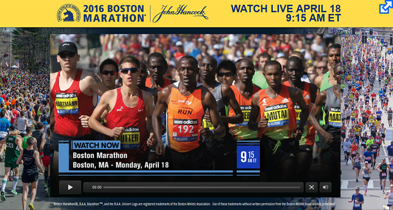 Official streaming site for the Boston Marathon