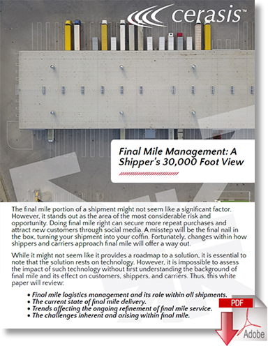 Download Final Mile Management: A Shipper’s 30,000 Foot View