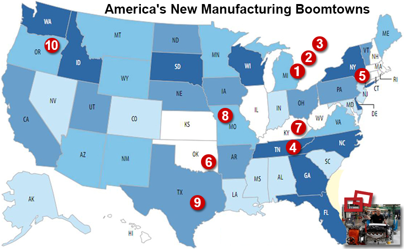 America's New Manufacturing Boomtowns