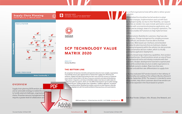 Download Nucleus Research: Supply Chain Planning Technology Value Matrix 2020