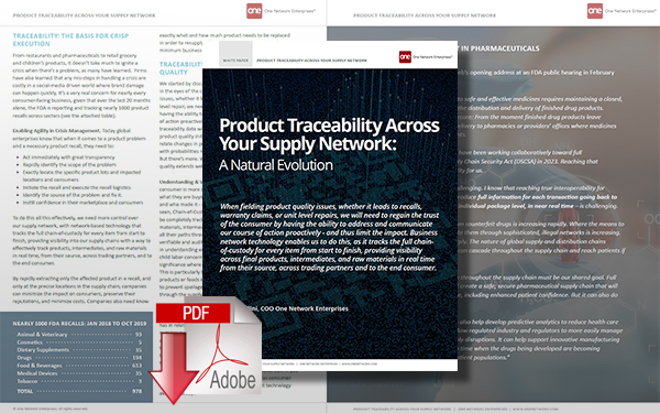 Download Product Traceability Across Your Supply Network