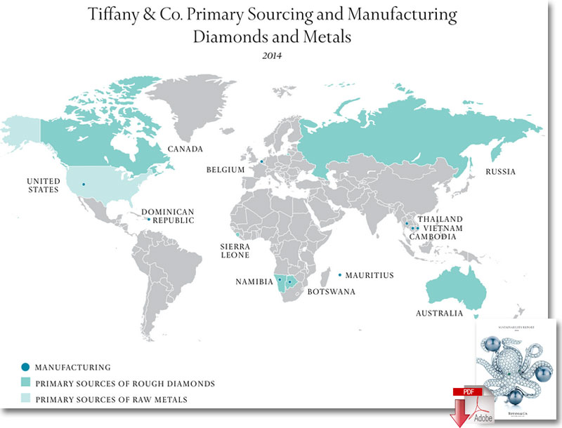 Tiffany & Co. Primary Sourcing and Manufacturing Diamonds and Metals
