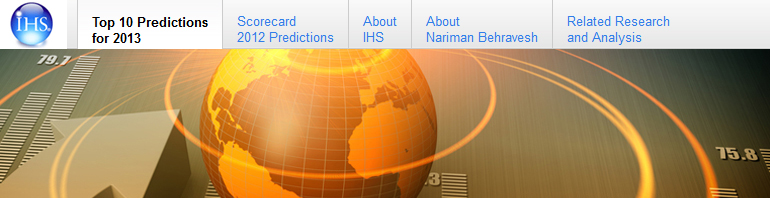 IHS Top 10 Economic Predictions for 2013