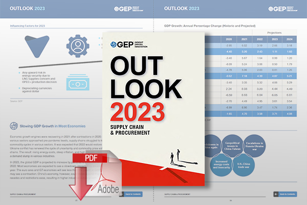 Download GEP Outlook 2023 - Supply Chain & Procurement: Key Trends, Challenges, and Opportunities