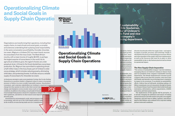 Download Operationalizing Climate and Social Goals in Supply Chain Operations