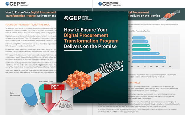 Download How to Ensure Your Digital Procurement Transformation Plan Delivers on the Promise